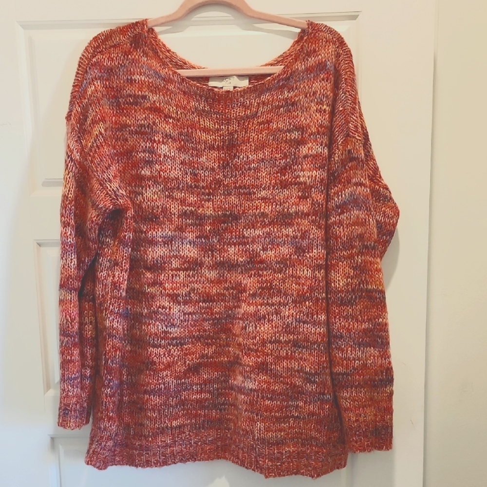 LOFT space dye boat neck sweater Size XL
